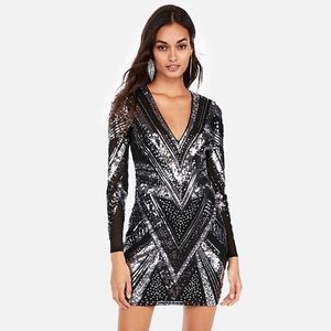 Express Patterned Sequin Mini Dress (07922202)